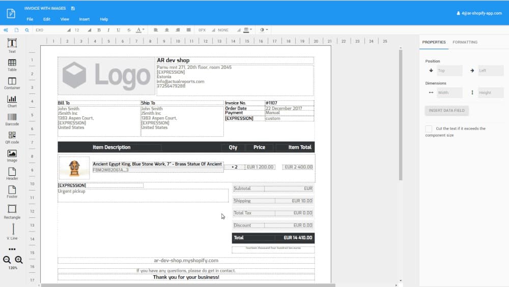 Shipping Label Template - PDF Generation API