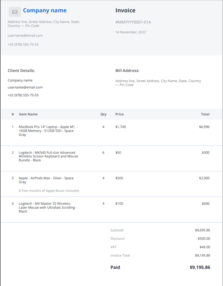 Invoice #1