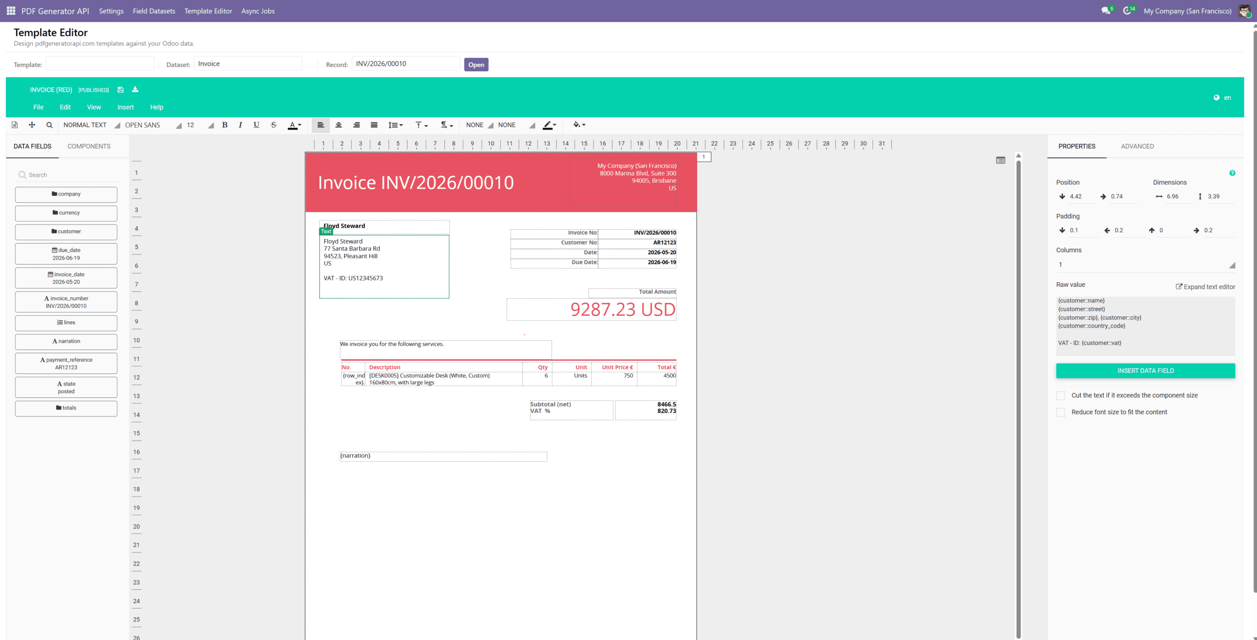 Odoo Template Editor